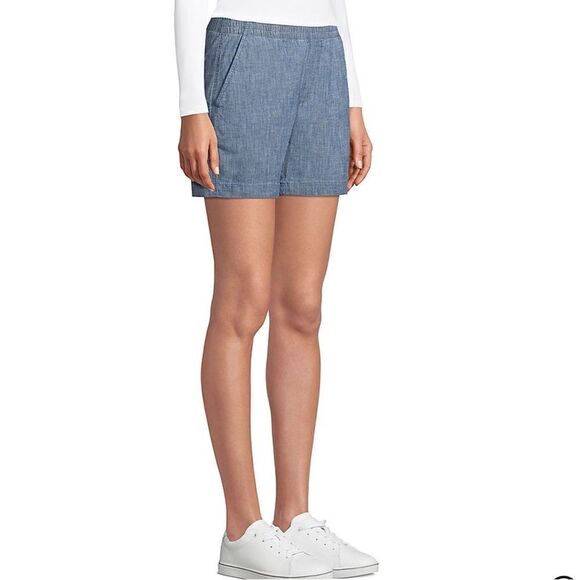 LandsEnd Women's Mid Rise Elastic Waist Pull On 7" Chino Shorts size 2 brand new - Picture 2 of 16